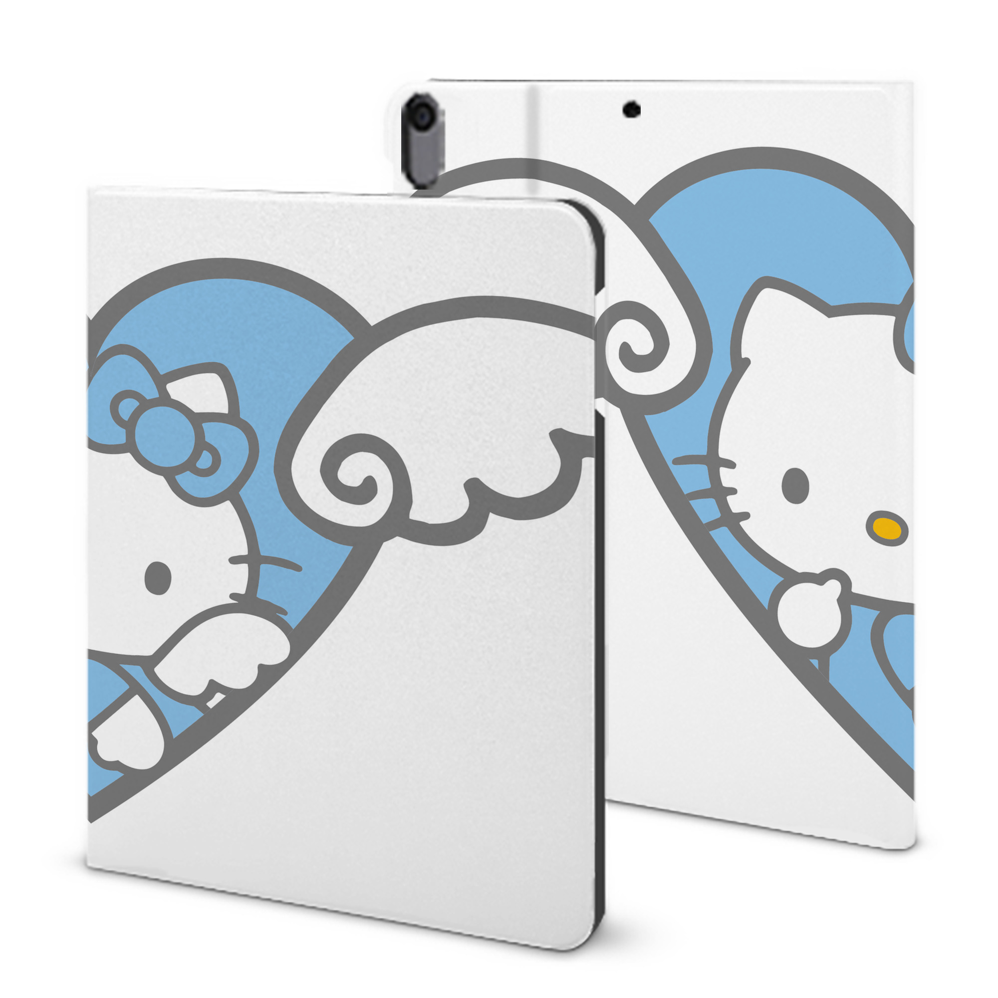 （画像用） Hello Kitty ハローキティ IPad ケース ブック型 PUレザー TPU 耐衝撃 軽量 薄型 ペン収納なし 全面保護 IPad 各モデル対応